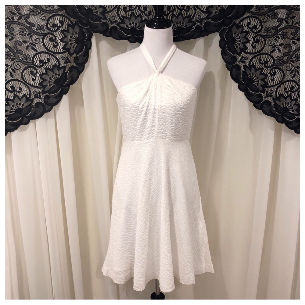 J. Crew Embossed Cotton Halter Dress SZ 10